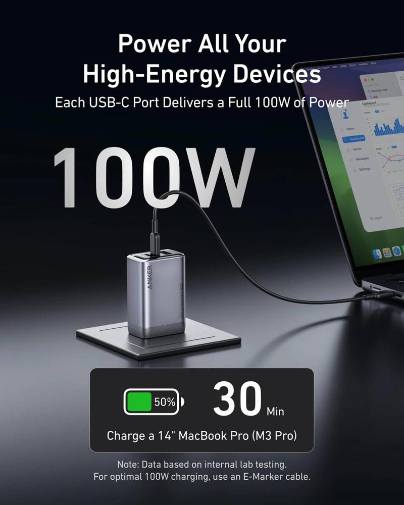 Anker - charger. - (100W 3 Ports GaNPrime) B2C -