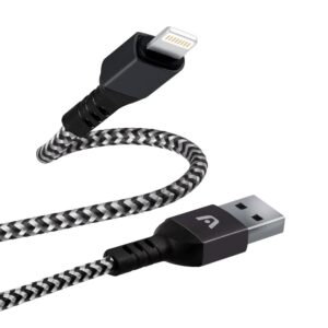 Lightning to USB 2.0 -Nylon Braided -Metal Black