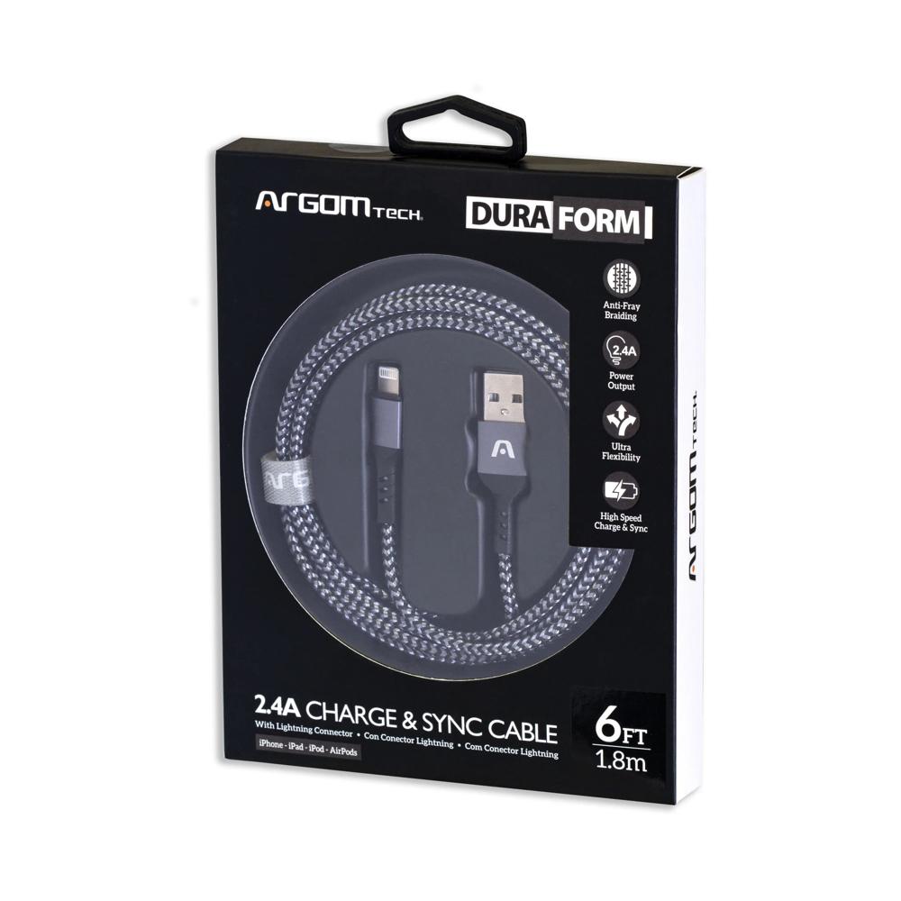Lightning to USB 2.0 -Nylon Braided -Metal Black