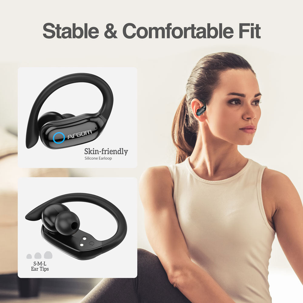 ARGOM SKEIPODS E95 - AUDIFONOS DEPORTIVOS BT CON ENC AI NEGRO