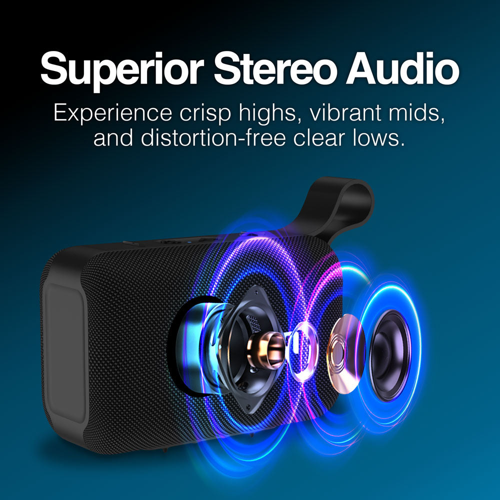 ARGOM BOOGIELINK - ALTAVOZ BT PORTATIL 8W RMS / IPX5 COLOR NEGRO