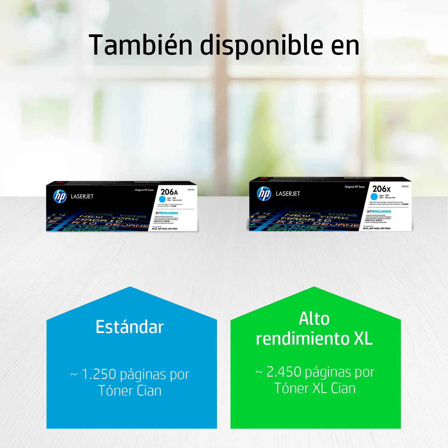 HP 206X - Alto rendimiento - cián - original - LaserJet - cartucho de tóner (W2111X) - para Color LaserJet Pro M255, M283, MFP M282, MFP M283