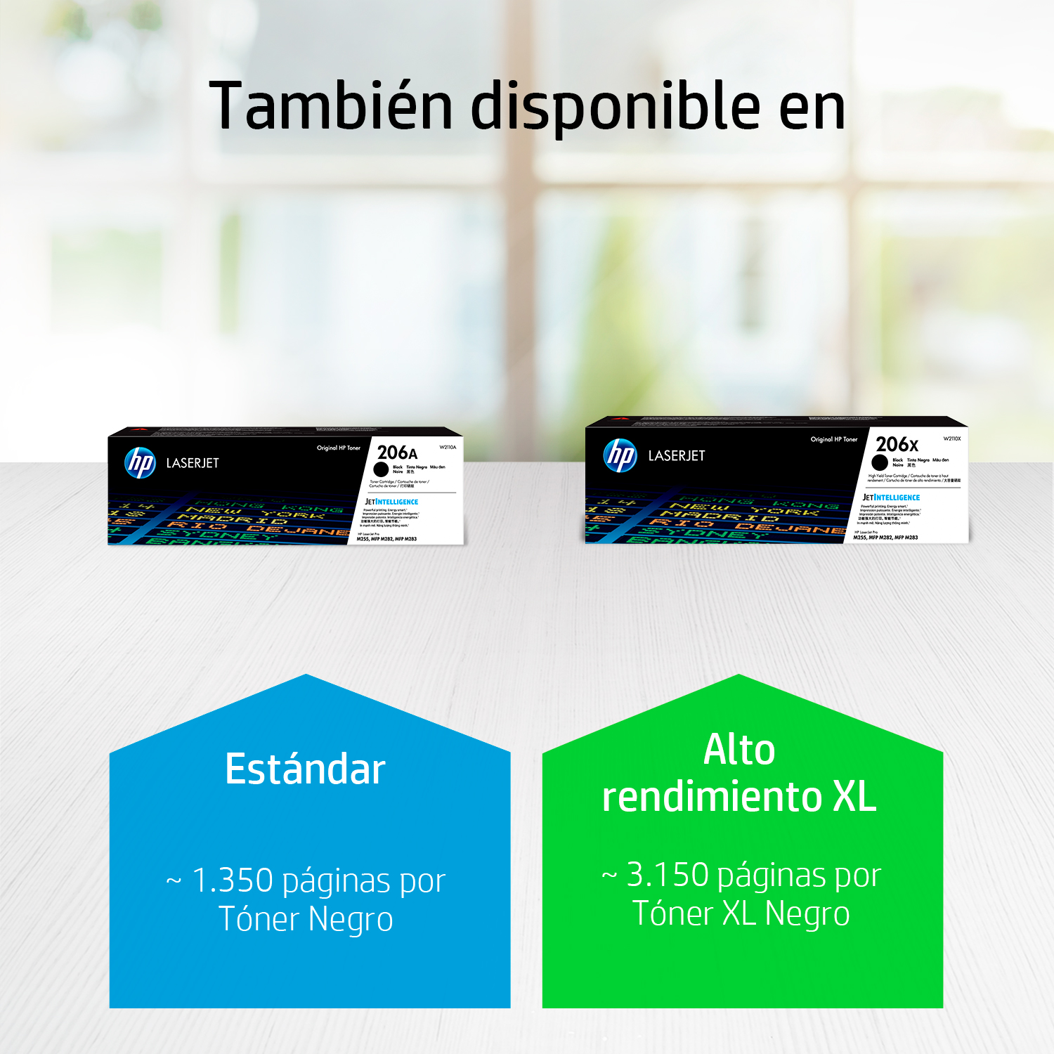 HP 206X - Alto rendimiento - negro - original - LaserJet - cartucho de tóner (W2110X) - para Color LaserJet Pro M255, M283, MFP M282, MFP M283