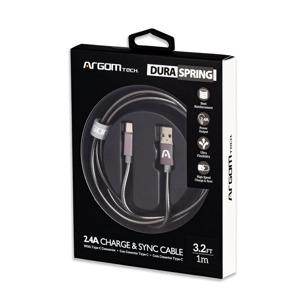 CABLE ARGOM DURA SPRING TYPE-C TO USB 2.0