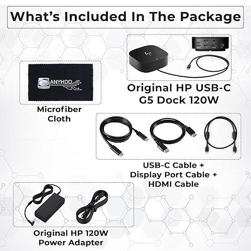HP USB-C Dock G5, USB -C,USB 3.0 Display Port, RJ45, HDMI,