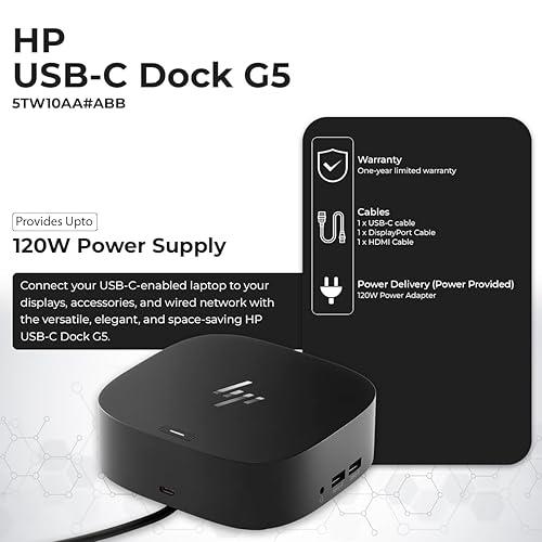 HP USB-C Dock G5, USB -C,USB 3.0 Display Port, RJ45, HDMI,
