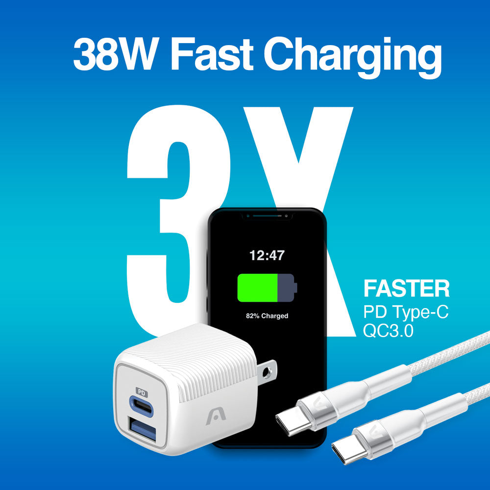 PACK CARGADOR VOLTA P40 + CABLE USB-C A USB-C 1.8 MT/ 6FT BLANCO
