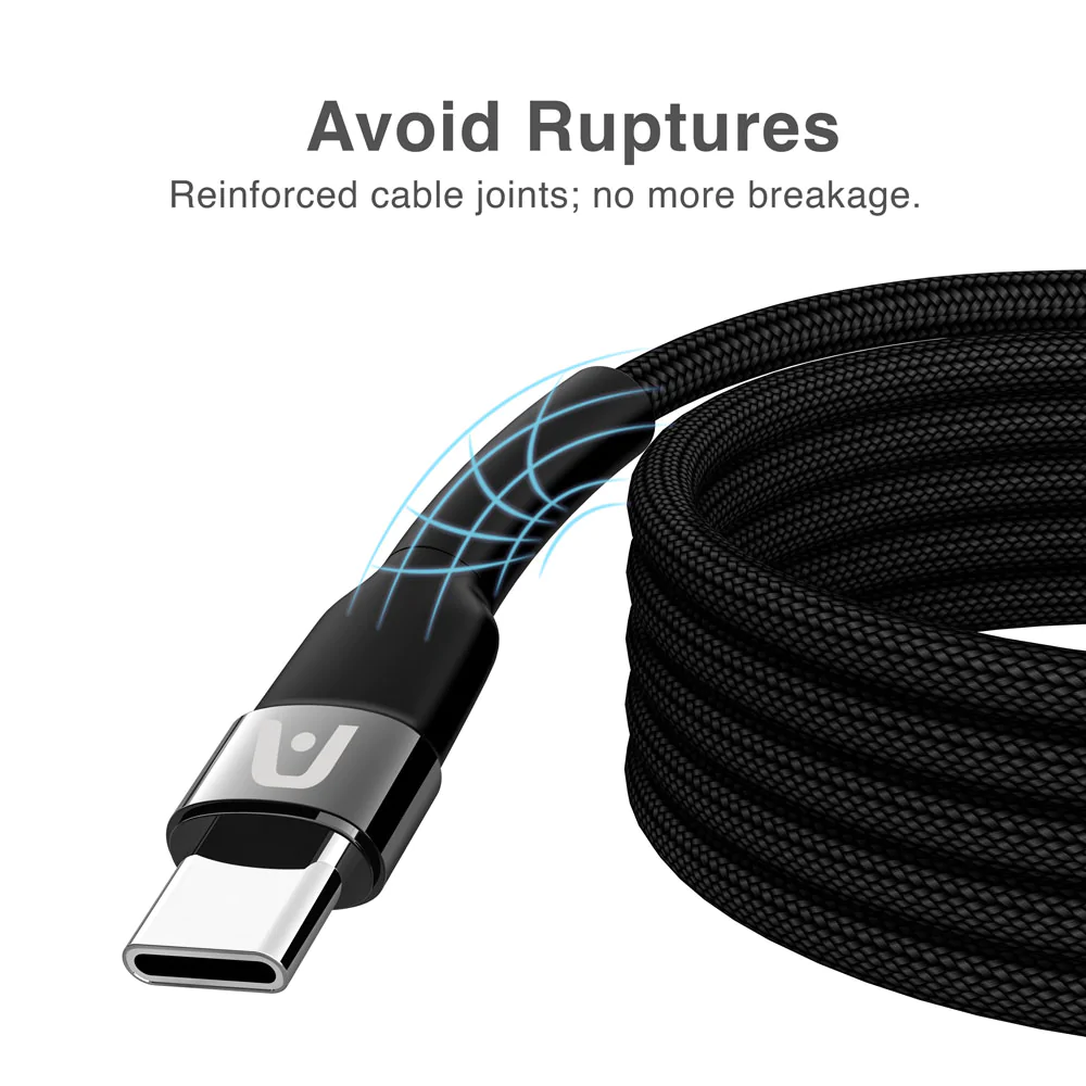 CABLE TYPE-C TO TYPE-C 100W NYLON
