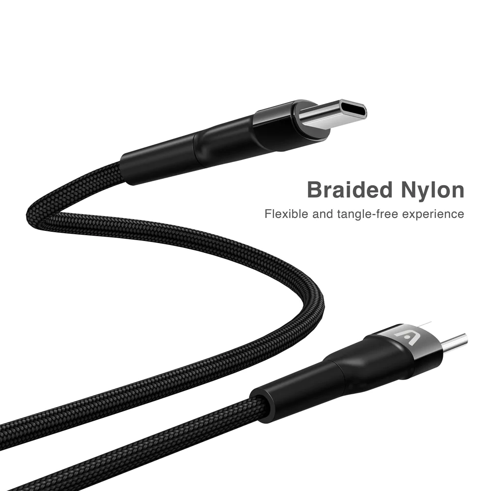 CABLE TYPE-C TO TYPE-C 100W NYLON
