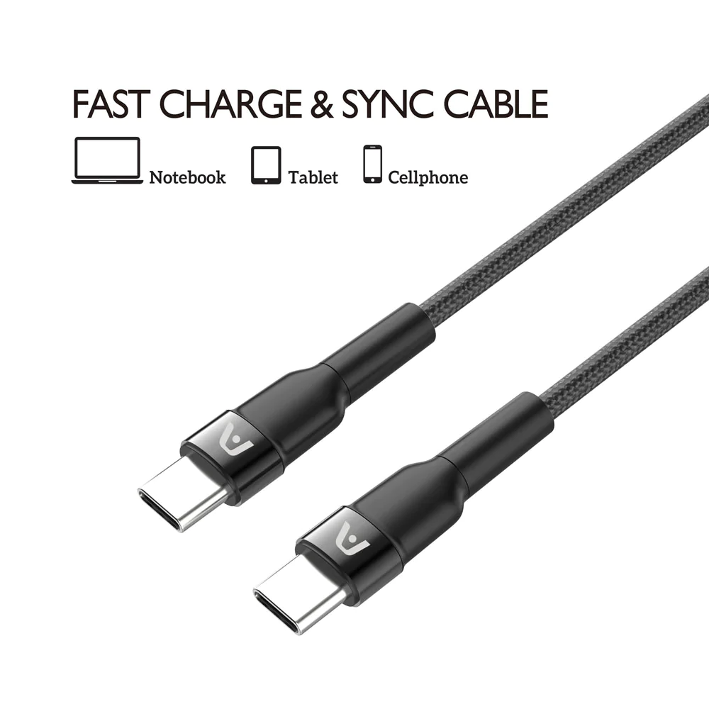 CABLE TYPE-C TO TYPE-C 100W NYLON