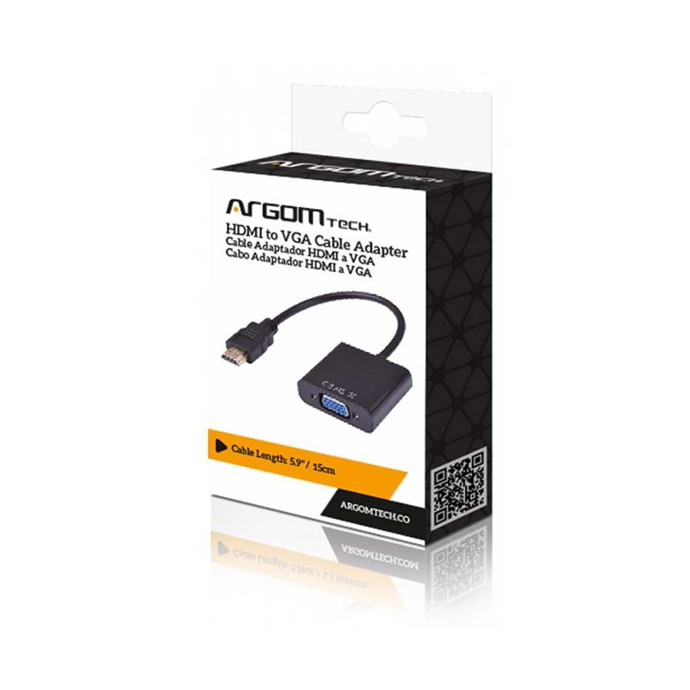 CABLE ADAPTER ARGOM HDMI MALE TO VGA FEMALE 6"/15CM ARG-CB-0055