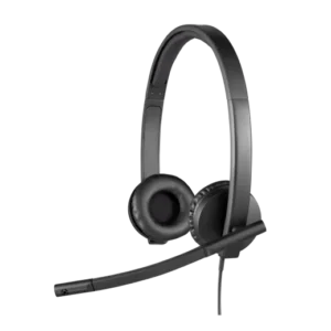 Logitech H570e Wired Headset, Stereo Headphones with Noise-Cancelling Microphone, USB, in-Line Controls with Mute Button, Indicator LED, PC/Mac/Laptop - Black - Auricular - en oreja - cableado - USB - Certificado para Skype Empresarial, con certificación Lync 2013