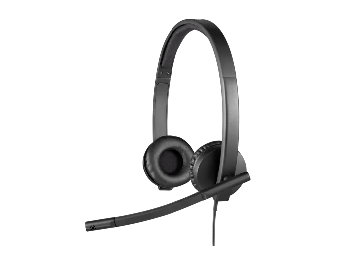 Logitech H570e Wired Headset, Stereo Headphones with Noise-Cancelling Microphone, USB, in-Line Controls with Mute Button, Indicator LED, PC/Mac/Laptop - Black - Auricular - en oreja - cableado - USB - Certificado para Skype Empresarial, con certificación Lync 2013