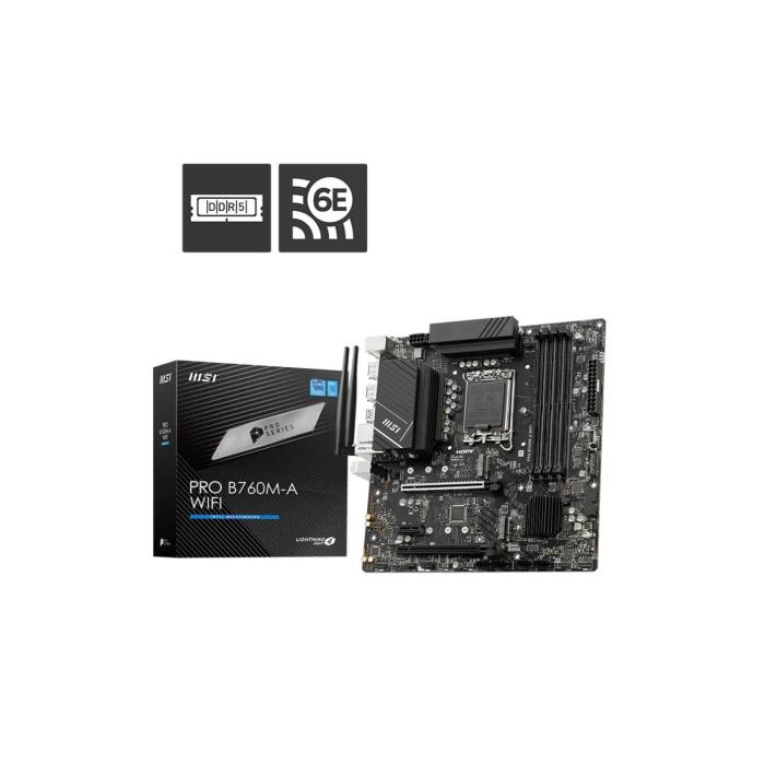 TARJETA MADRE MSI PRO B760M-A WIFI LGA1700 MICRO-ATX DDR5 911-7D99-007
