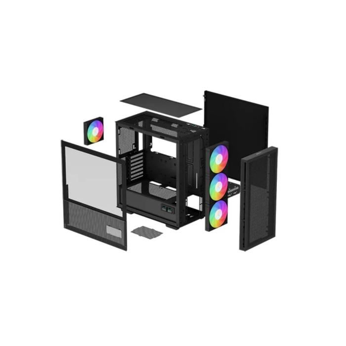 CASE GAMING RGB DEEPCOOL CH560 DIGITAL MID TOWER 3 VENTILADORES DE 140MM Y 1 DE 120MM CON VIDRIO LATERAL Y MALLA FRONTAL R-CH560-BKAPE4D-G1