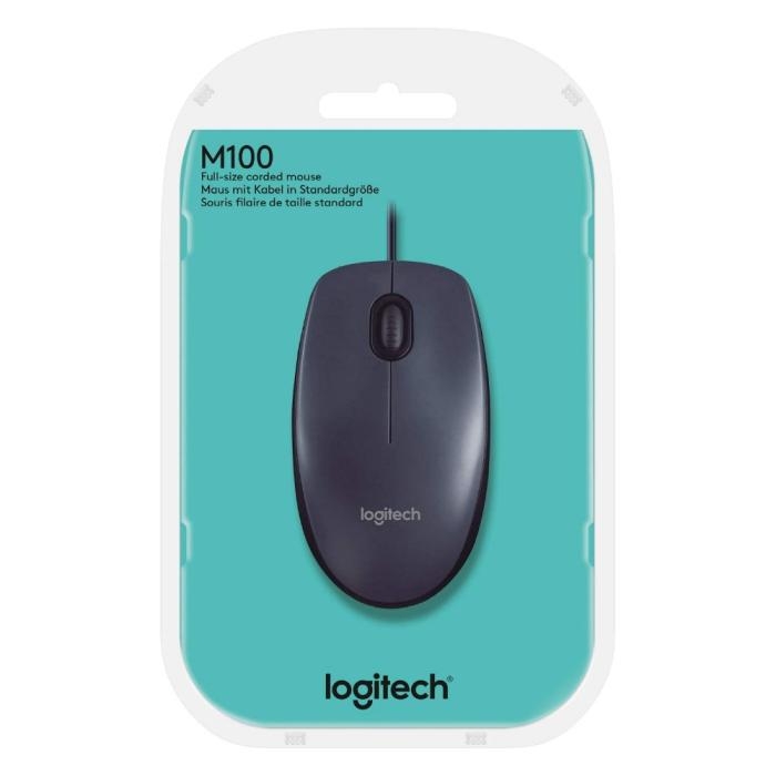 MOUSE LOGITECH M100 ALÁMBRICO USB-A 1000DPI 910-001601