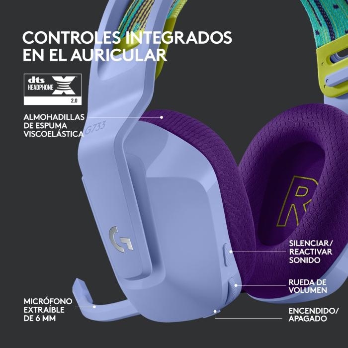 HEADSET GAMING RGB LOGITECH G733 INALÁMBRICO LIGHTSPEED USB-A 981-000889