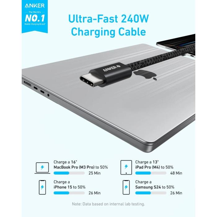 Anker - Charge/Sync cable - USB-C to USB-C - 1m - White