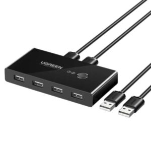 HUB KVM UGREEN US216 DE 2 ENTRADAS Y 4 SALIDAS USB-A 480MBPS INCLUYE DOS CABLES USB-A 2.0 30767