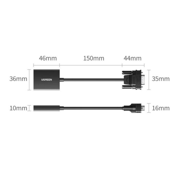 ADAPTADOR UGREEN CM513 VGA A HDMI 1080P 60HZ 50945