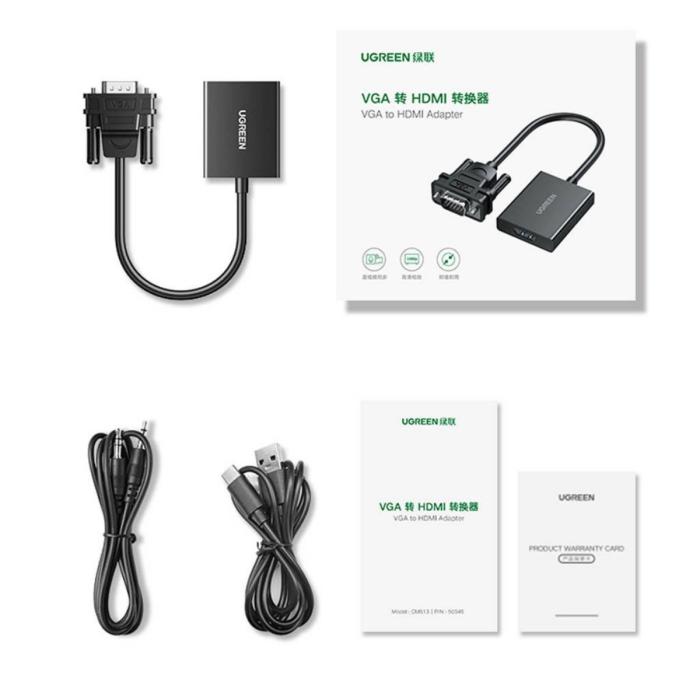 ADAPTADOR UGREEN CM513 VGA A HDMI 1080P 60HZ 50945