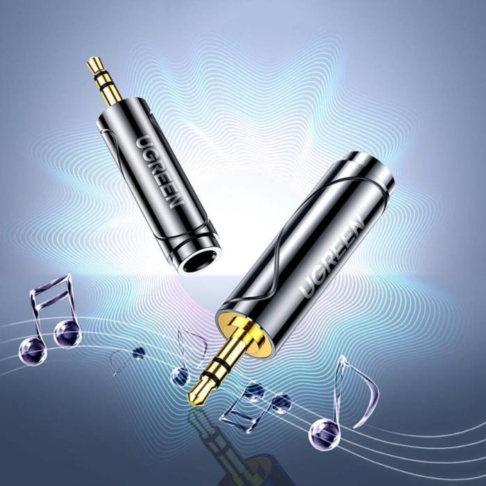 ADAPTADOR UGREEN AV168 3.5MM MACHO A 6.35MM HEMBRA 60711