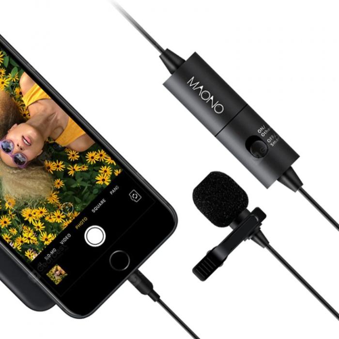 MICRÓFONO MAONO AU-100 3.5MM / USB LAVALIER OMNIDIRECCIONAL NEGRO