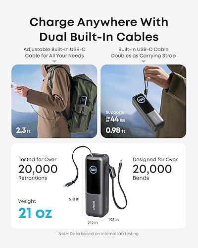 Anker - Power bank - Lithium - Para - - (25K 165W Built-In USB-C) - Si