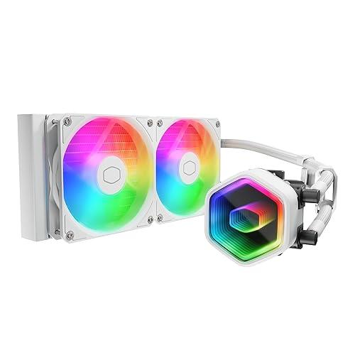 ENFRIAMIENTO LIQUIDO RGB COOLER MASTER MASTERLIQUID 240 CORE II WHITE LGA1851/AM5 2X120MM SLEEVE MLW-D24M-A18PA-RW