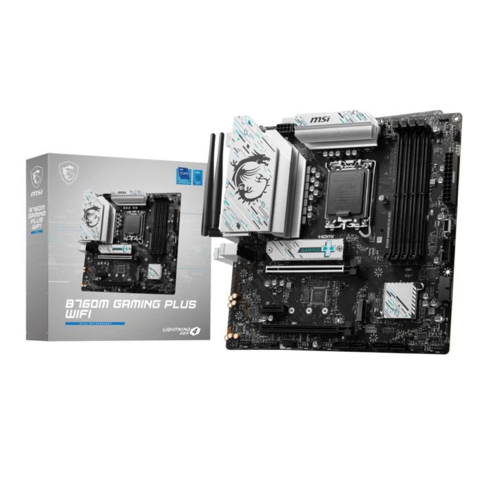 TARJETA MADRE MSI B760M GAMING PLUS WIFI LGA1700 MATX DDR5 911-7D99-032
