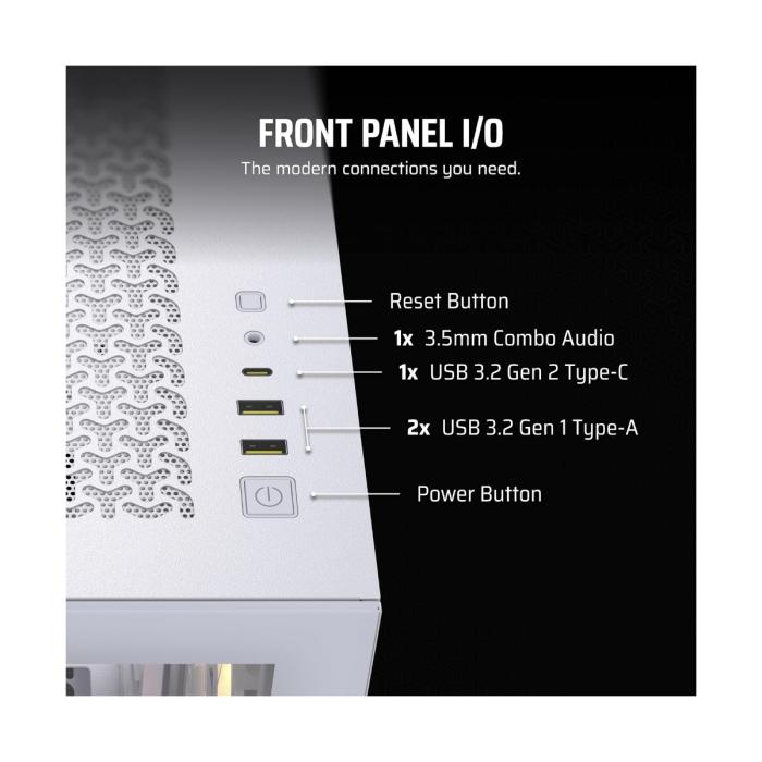 CASE CORSAIR 3500X ARGB WHITE MID TOWER VENTILADORES 3 DE 120MM CON VIDRIO LATERAL Y FRONTAL CC-9011279-WW