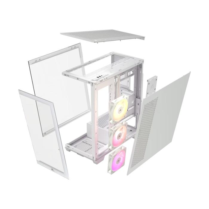 CASE CORSAIR 3500X ARGB WHITE MID TOWER VENTILADORES 3 DE 120MM CON VIDRIO LATERAL Y FRONTAL CC-9011279-WW