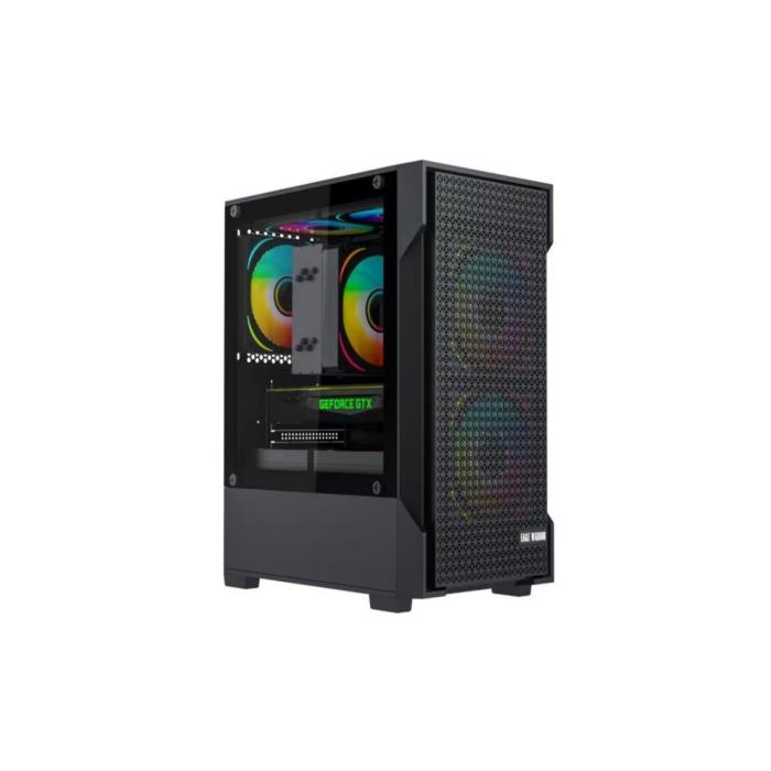 CASE EAGLE WARRIOR CG09J2RA001C MINI TOWER SIN VENTILACIÓN INCLUIDA CON PANEL LATERAL NEGRO
