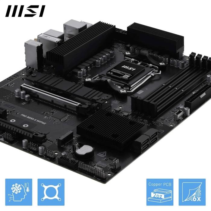 TARJETA MADRE MSI PRO B850-S WIFI6E AM5 ATX DDR5 911-7E80-008 NEGRO