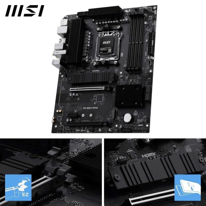 TARJETA MADRE MSI PRO B850-S WIFI6E AM5 ATX DDR5 911-7E80-008 NEGRO