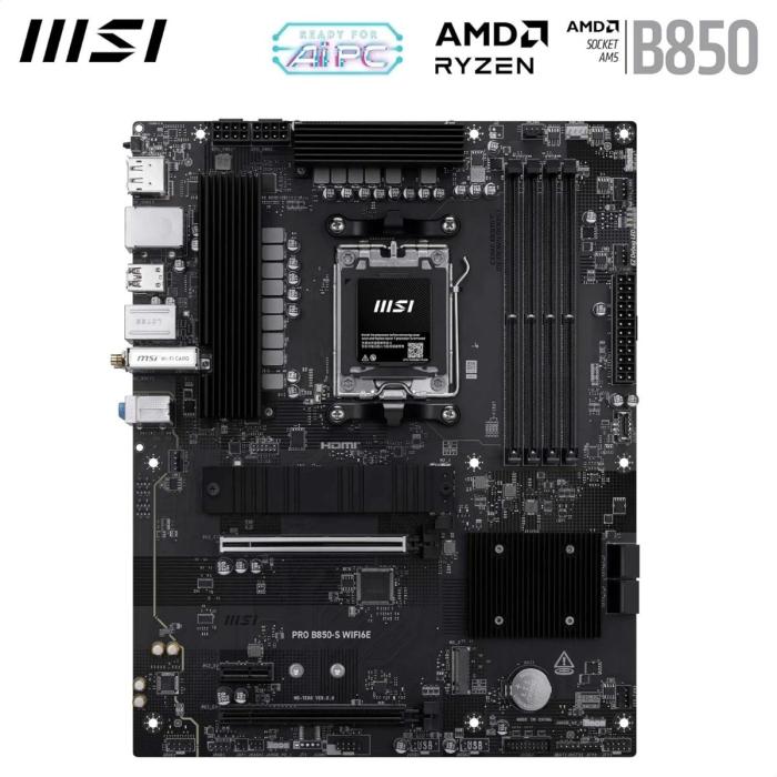 TARJETA MADRE MSI PRO B850-S WIFI6E AM5 ATX DDR5 911-7E80-008 NEGRO