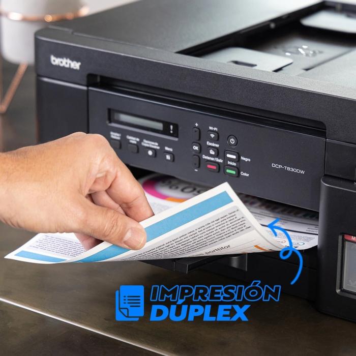 IMPRESORA BROTHER DCPT830DW TANQUE DE TINTA 3 EN 1 WI-FI / ETHERNET / USB 2.0 / AIRPRINT / MOPRIA DUPLEX AUTOMÁTICO
