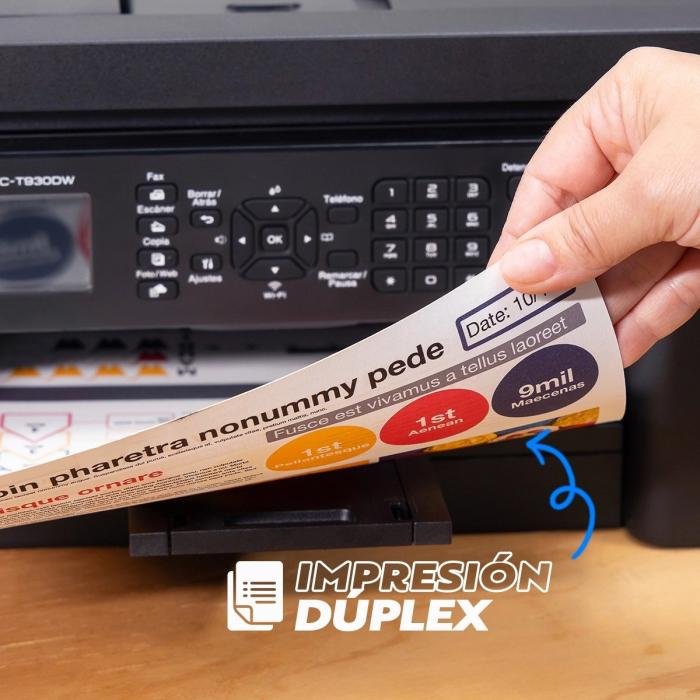 IMPRESORA BROTHER MFCT930DW TANQUE DE TINTA 4 EN 1 WI-FI / ETHERNET / USB 2.0 / IMPRESIÓN DESDE USB / AIRPRINT / MOPRIA DUPLEX AUTOMÁTICO