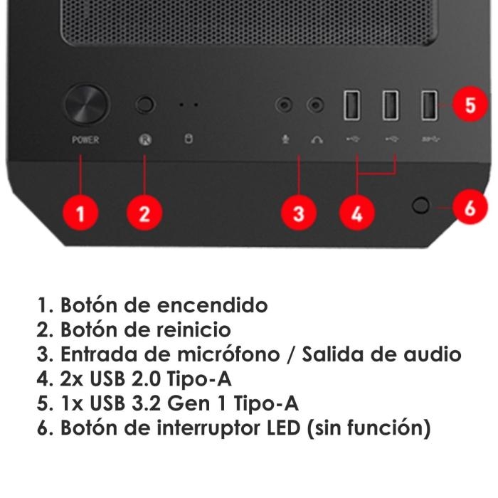 CASE RGB MSI MAG FORGE M100A MINI TOWER VENTILADORES 4 DE 120MM CON VIDRIO LATERAL Y MALLA FRONTAL 306-7G20A21-809