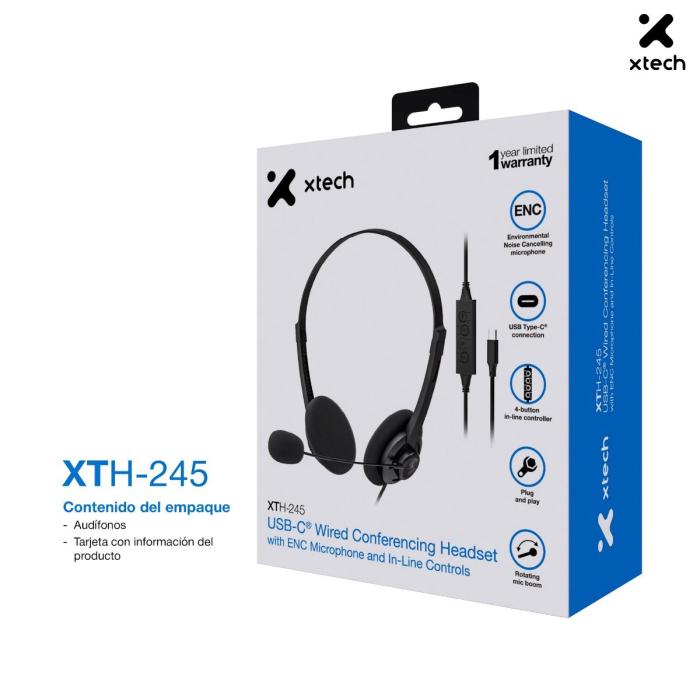 Xtech - XTH-300 - Earphones - Para Cellular phone - Wired - USB-C® with Mic TuneLoop