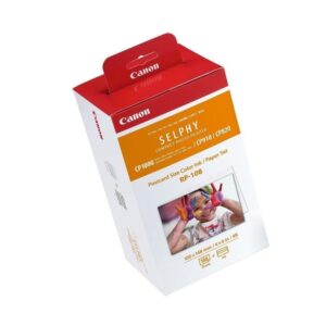 Canon RP-108 - Kit de casete con cinta de impresión y papel - para Canon SELPHY CP1000, CP1200, CP1300, CP820, CP910
