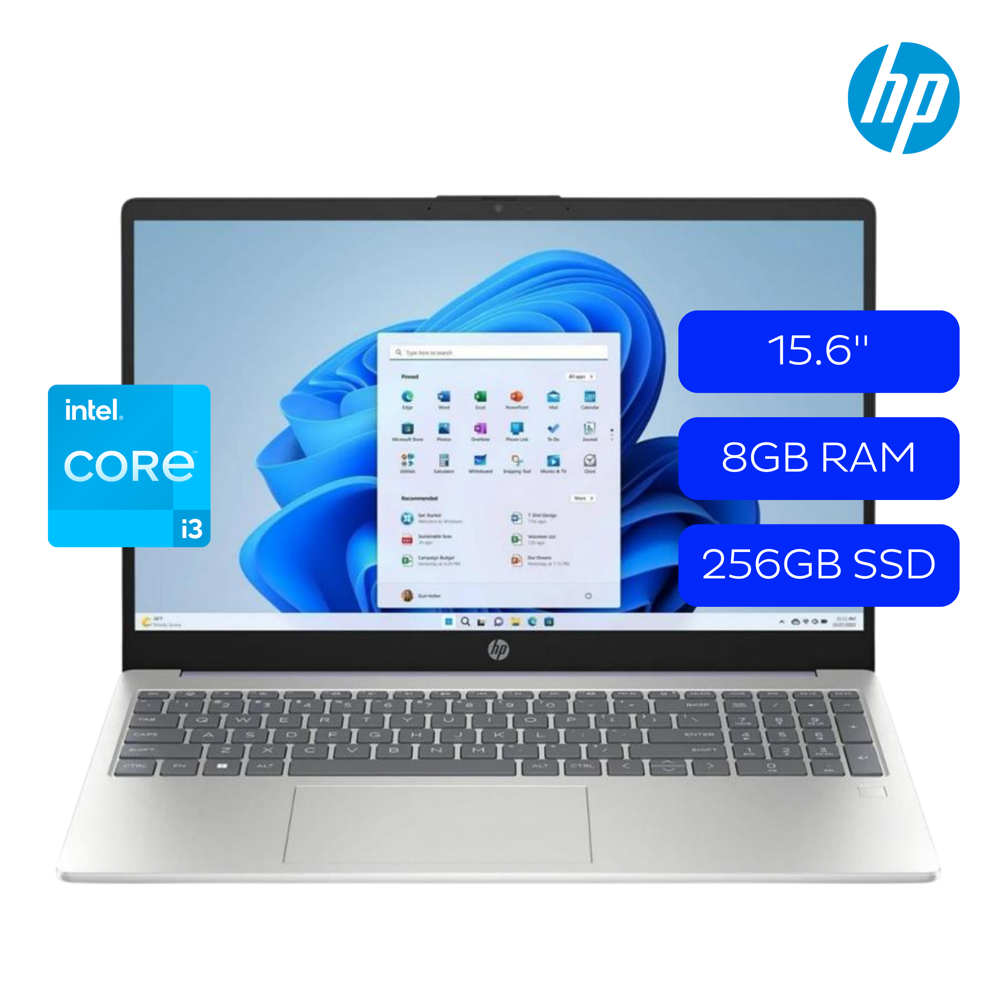 LAPTOP HP 15-FD0133WM 15.6Plg I3-N305 8GB 256GB INGLÉS WIN 11 B4KT4UA#ABA GRIS