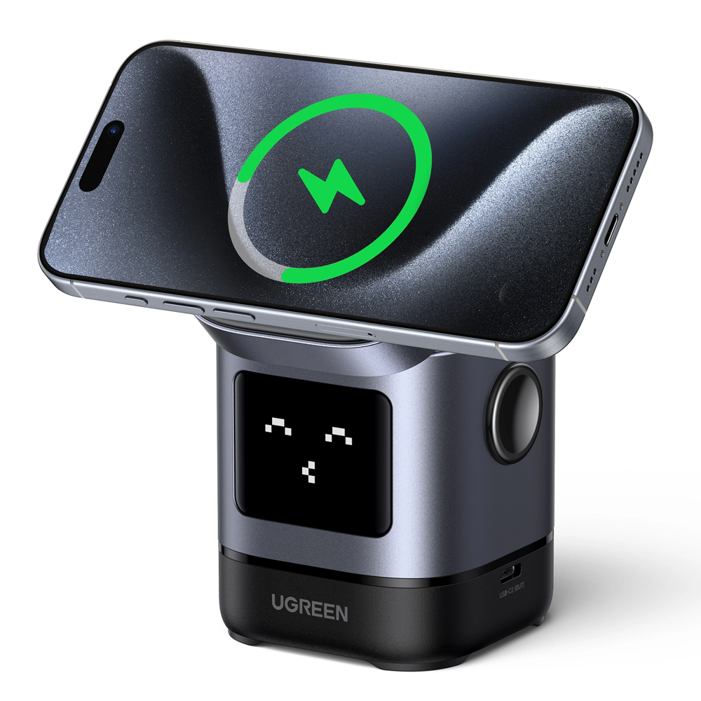 CARGADOR INALAMBRICO 2 EN 1 UGREEN W709 15W MAGNETICO CARGA RAPIDA PARA APPLE 45775