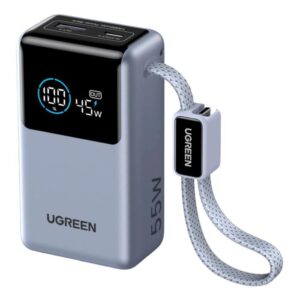 POWER BANK UGREEN PB727 NEXODE PRO 10000MAH CABLE USB-C INTEGRADO CON PANTALLA DIGITAL Y CARGA RAPID