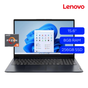 LAPTOP LENOVO IDEAPAD 1 15.Plg RYZEN 5-7520U 8GB 256GB WIN 11 INGLÉS 82VG00WXUS AZUL