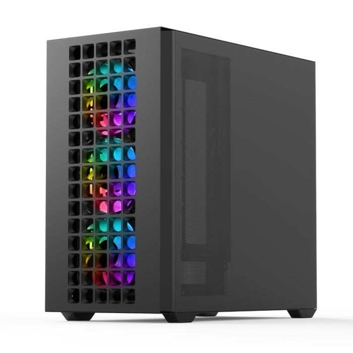 CASE RGB AEROCOOL D302A-G-WT-V1 MINI TOWER VENTILADORES 4 DE 120MM CON VIDRIO LATERAL Y MALLA FRONTAL ACCS-DS04043.21