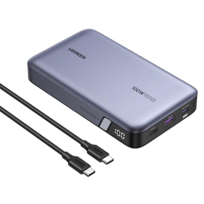 POWER BANK UGREEN PB720 NEXODE 20000MAH USB-C / USB-A PANTALLA LED CARGA RÃ•PIDA 100W 25188 GRIS