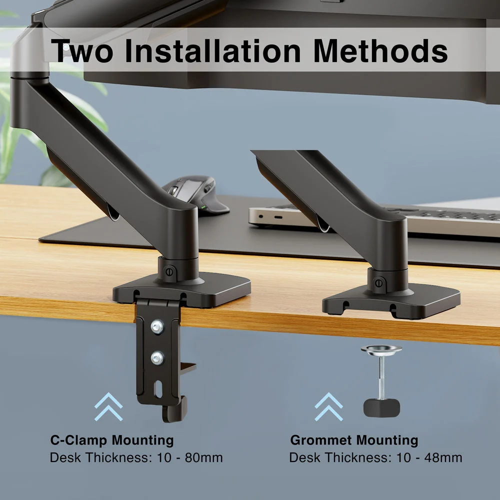 SOPORTE ARGOM PARA MONITOR 17" A 32", RESORTE DE GAS Y ABRAZADERA