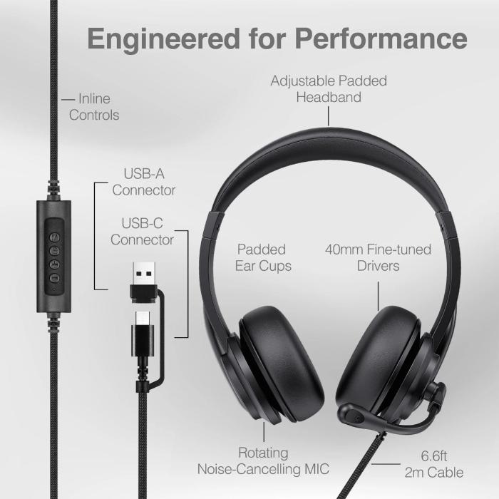 AURICULAR ARGOM WORKPRO 260 - MICROFONO ENC, CONECTOR USB-A Y USB-C