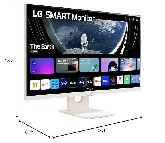 MONITOR 27'' LG 27SR50F-W 1920 x 1080  5MS 50/60HzHz HDMI USB FHD IPS WITH WEBOS SMART